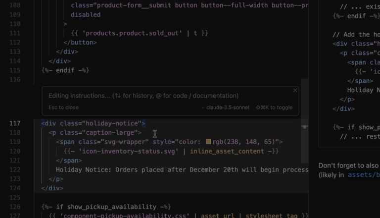 Using Command K in Cursor for Quick Edits